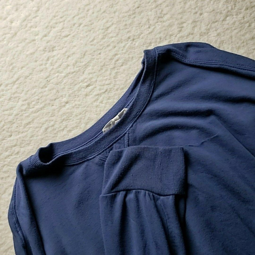 Workshop Republic Clothing Sweatshirt Womens M/L Blue Pleated Back Pullover
